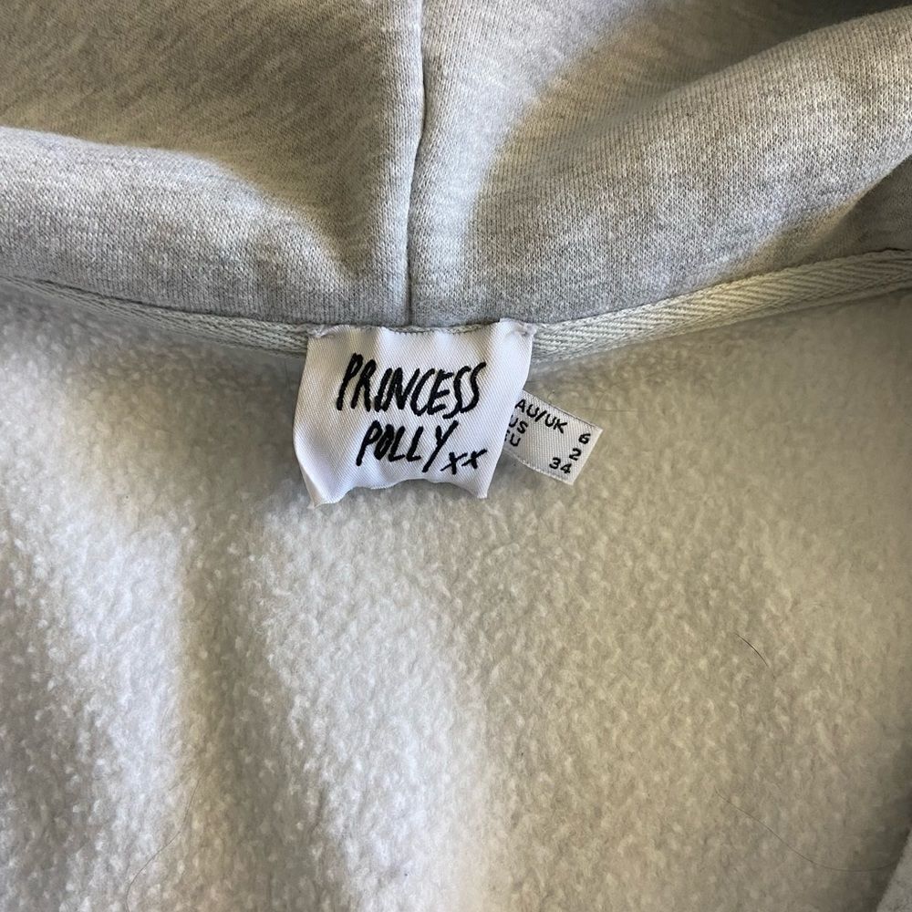 Princess Polly Gray Zip Up Hoodie - Picture 6 of 6